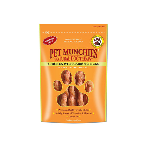 Pet Munchies Chicken with Carrot Sticks Dog Treats 8 x 80g