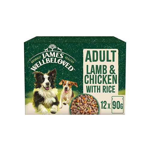 James Wellbeloved Adult Lamb & Chicken with Rice 12x90g