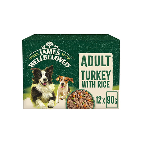 James Wellbeloved Adult Dog Turkey &amp; Rice 12x90g