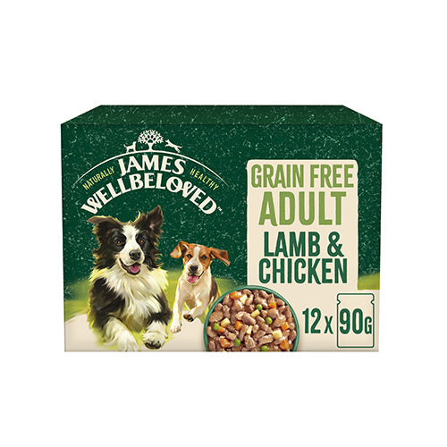 James Wellbeloved Adult Dog Grain Free Lamb & Chicken 12x90g