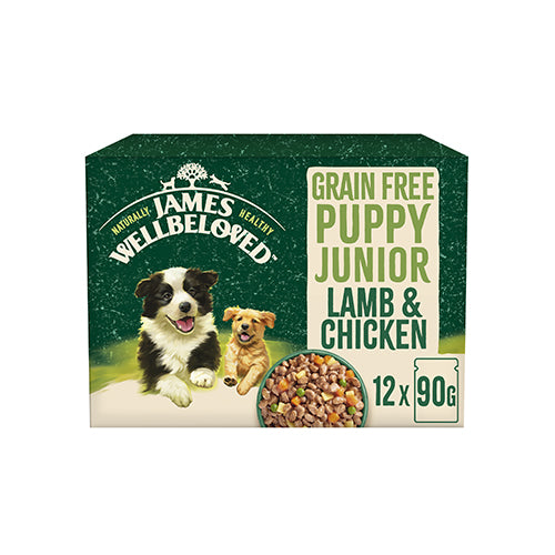 James Wellbeloved Puppy Grain Free Lamb & Chicken 12x90g