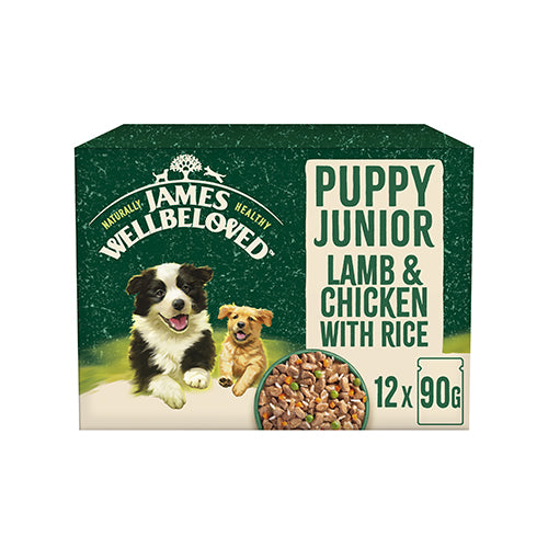 James Wellbeloved Puppy Lamb &amp; Chicken with Rice 12x90g