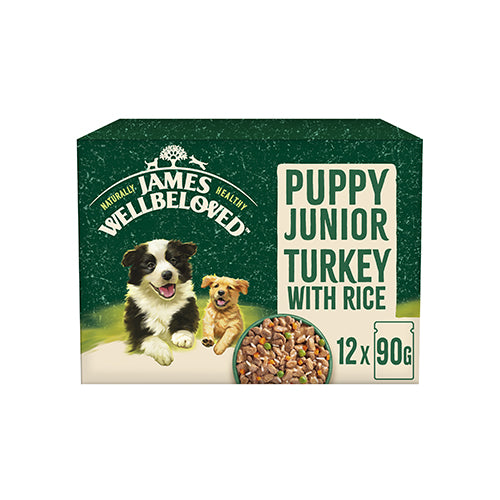 James Wellbeloved Puppy Turkey &amp; Rice in Gravy 12x90g