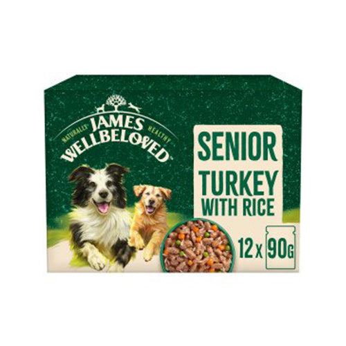 James Wellbeloved Senior Turkey & Rice in Gravy 12x90g