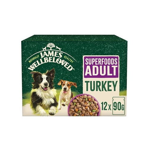 James Wellbeloved Superfoods Adult Turkey in Gravy 12x90g