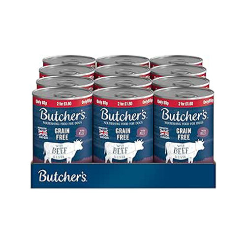 Butchers Beef &amp; Liver in Jelly Dog Food Tin 12x400g