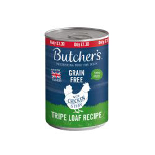 Butchers Chicken &amp; Tripe Dog Food Can PM£1.30 12x400g