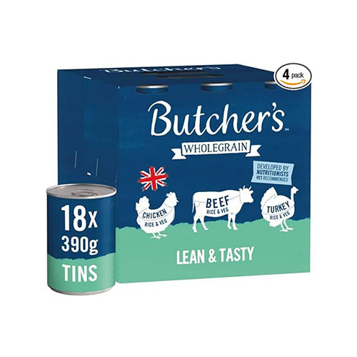 Butchers Lean &amp; Tasty Dog Food Cans 18x390g