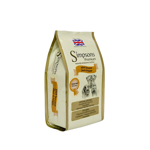 Simpsons Adult Dog Sensitive Duck &amp; Potato 12kg