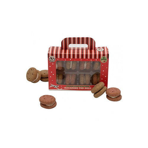 Laughing Dog Christmas Macarons Strawberry &amp; Peanut Butter 8 pack