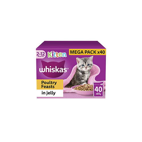 Whiskas Kitten Poultry Feasts in Jelly 40 x 85g Pouches