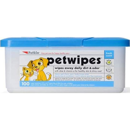 Petkin Pet Wipes are safe for dogs