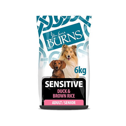 Burns Adult Senior Sensitive Duck &amp; Brown Rice 6kg Dry Dog Food