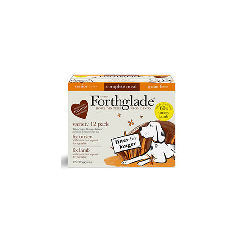 Forthglade Senior Grain Free with Turkey &amp; Lamb Variety Pack 12 x 395g