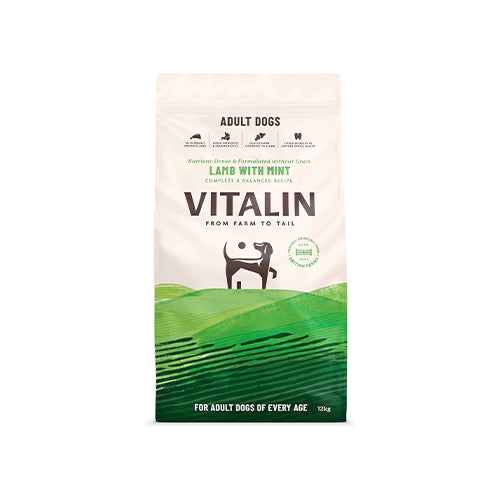 Vitalin Adult Dog Lamb with Mint 12kg Dry Dog Food