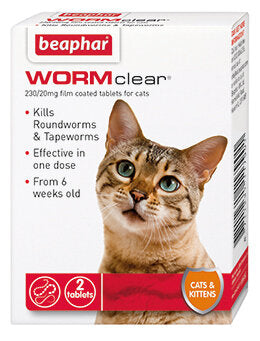 Beaphar WormClear Worming 2 Tablets Cat Treatment