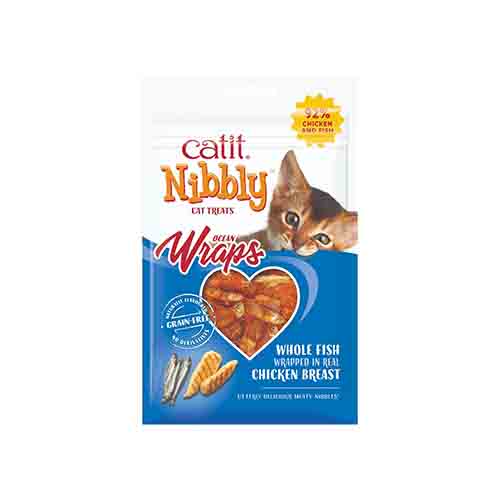 Catit Nibbly Wraps With Chicken &amp; Fish 12 x 30g