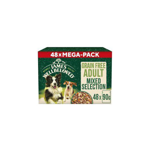 James Wellbeloved Adult Grain Free Mixed Selection 48 X 90g