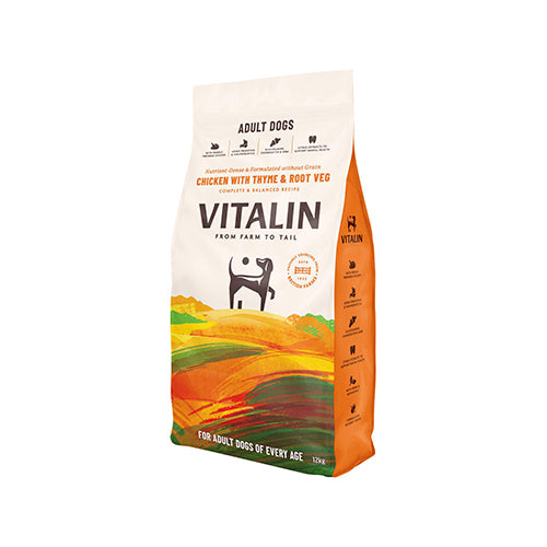 Vitalin Adult Dog Chicken with Thyme &amp; Root Vegetable 12kg Dry Dog Food