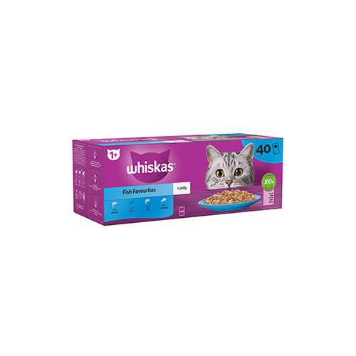 Whiskas 1+Adult Fish Favourites in Jelly 40 x 85g Pouches