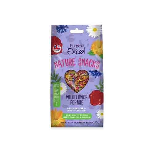 Burgess Excel Nature Snacks Wildflower Forage 6 x 75g