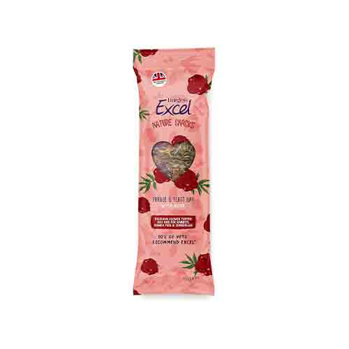 Burgess Excel Nature Snacks Forage &amp; Feast Bar with Rose 5 x 60g