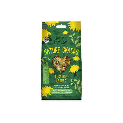 Burgess Excel Nature Snacks Lucious Leaves 6 x 60g