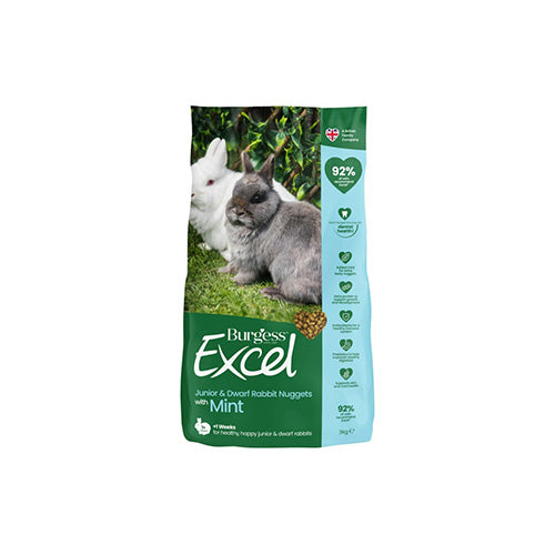 Burgess Excel Junior &amp; Dwarf Rabbit Nuggets with Mint 3kg