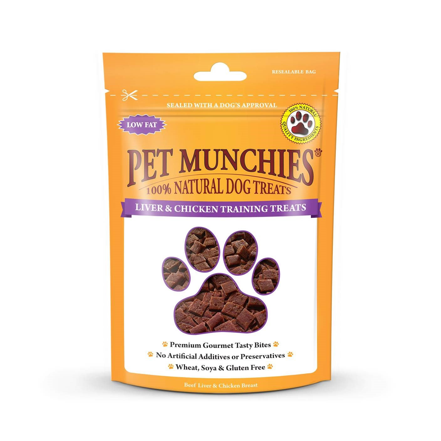 Pet Munchies Natural Liver &amp; Chicken Training Treats 8 x 50g