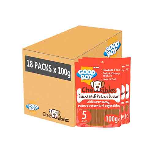 Good Boy Chewables Peanut Butter Sticks 18 x 100g Packs