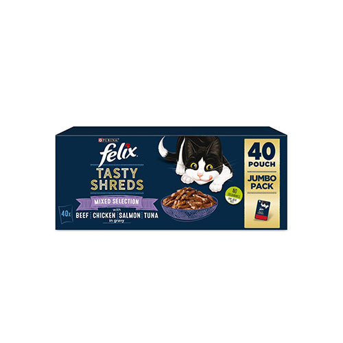 Felix Tasty Shreds Mixed Selection in Gravy 40 x 85g