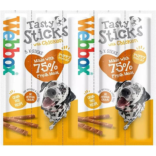 Webbox Large Dog Chicken Sticks 18 x 5 Pack