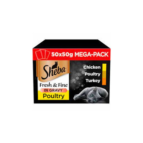 Sheba Fresh &amp; Fine Poultry in Gravy Mega Pack 50 x 50g