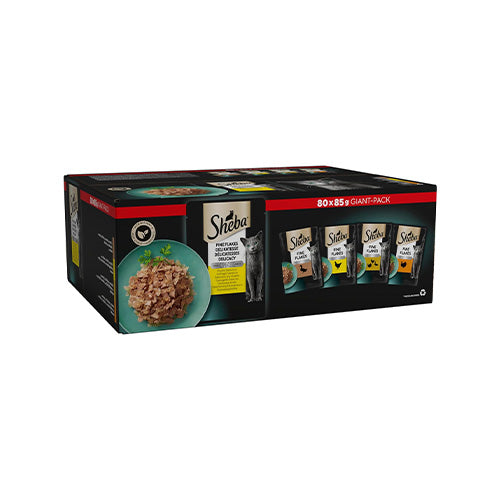 Sheba Fine Flakes Poultry Selection in Jelly 80 x 85g Pouches