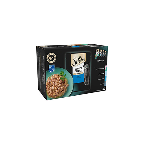 SHEBA Select Slices Fish Selection in Gravy 12 x 85g Pouch