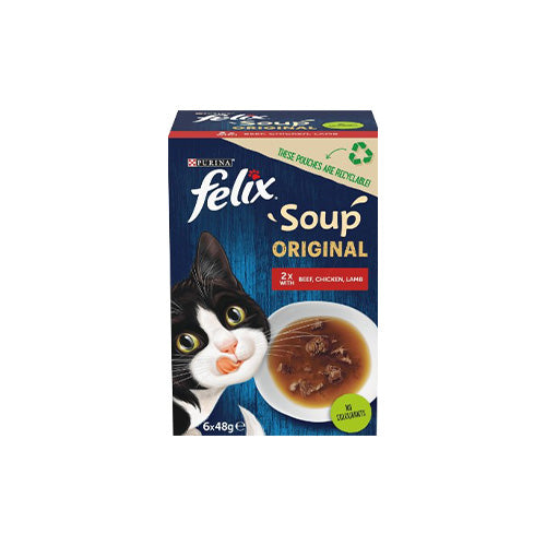 Felix Soup Farm Selection with Beef, Chicken &amp; Lamb 6 x 48g