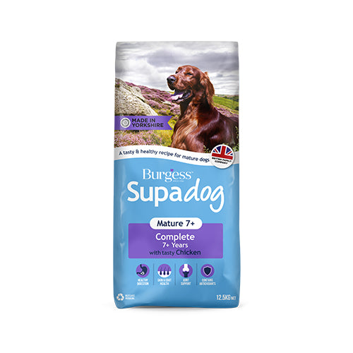 Burgess Supadog Mature 7+ With Chicken 12.5 kg Dry Dog Food