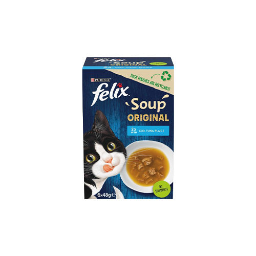 Felix Soup Fish Selection with Plaice, Tuna &amp; Cod 6 x 48g