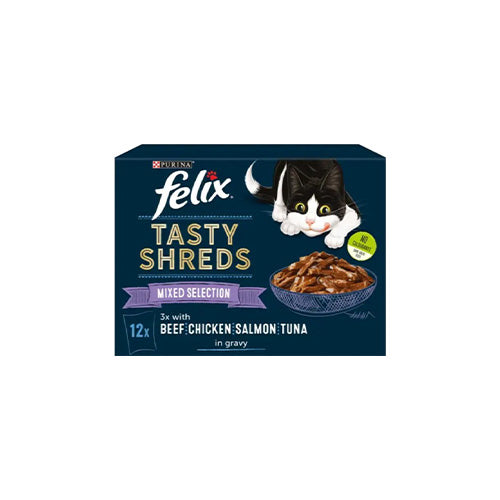 FELIX Tasty Shreds Mixed Selection in Gravy 12 x 80g