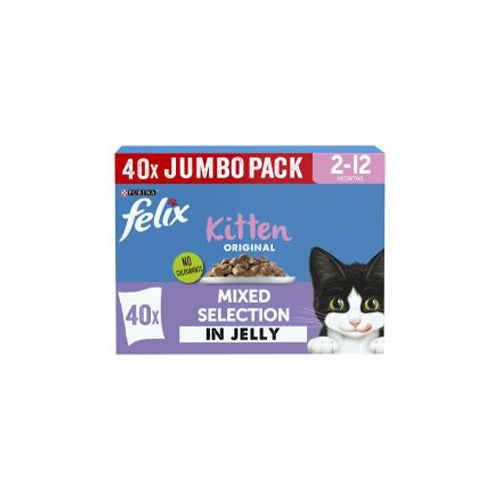 FELIX Original Kitten Mixed Selection in Jelly 40 x 85g