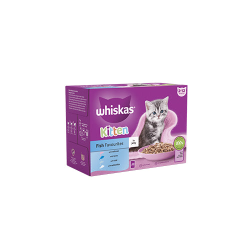 Whiskas Kitten Fish Favourites in Jelly 48 x 85g Pouches
