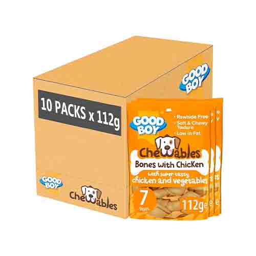 Good Boy Chewables Mini Bones With Chicken 10 x 112g Packs