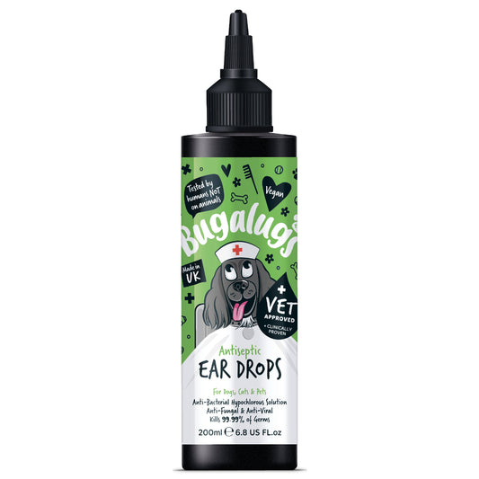 Bugalugs Antiseptic Ear Drops For Cats & Dogs 200ml