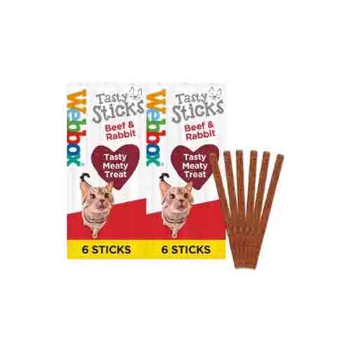 Webbox Tasty Sticks Beef &amp; Rabbit 12 x 6 Pack