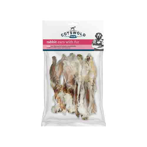 Cotswold Raw Rabbit Ears with Fur 100g