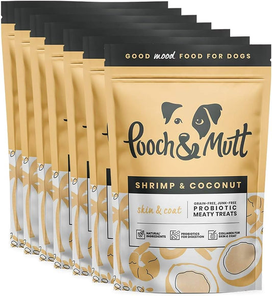 Pooch & Mutt Shrimp & Coconut Meaty Skin & Coat Treats 7 x 120g