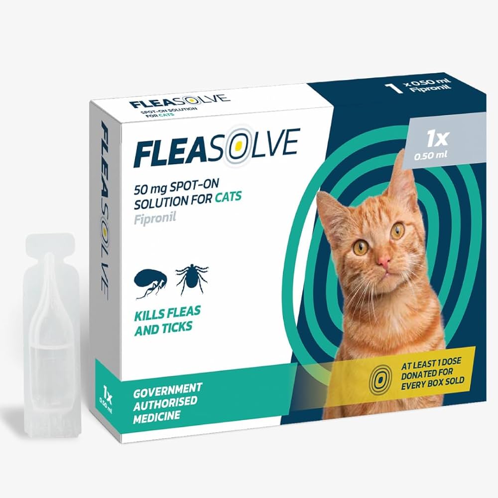 Fleasolve Spot On Solution For Cats 50ml 1 Pipette