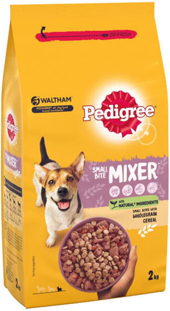 Pedigree Small Bite Mixer Wholegrain Cereal 2kg Dry Dog Food