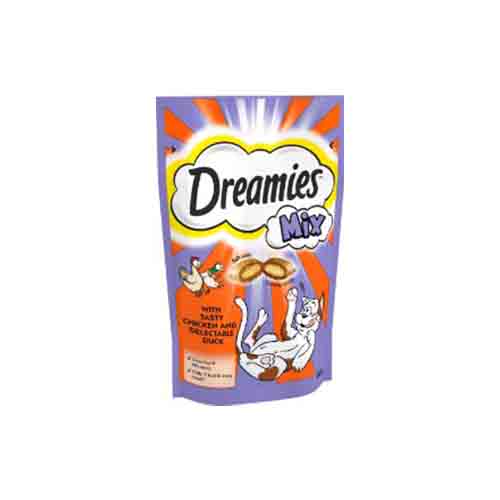 Dreamies Mix with Tasty Chicken &amp; Delectable Duck 8 x 60g