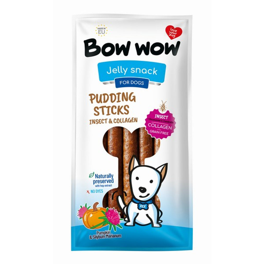 Bow Wow Pudding Stick Insect &amp; Collagen 6x170g